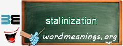 WordMeaning blackboard for stalinization